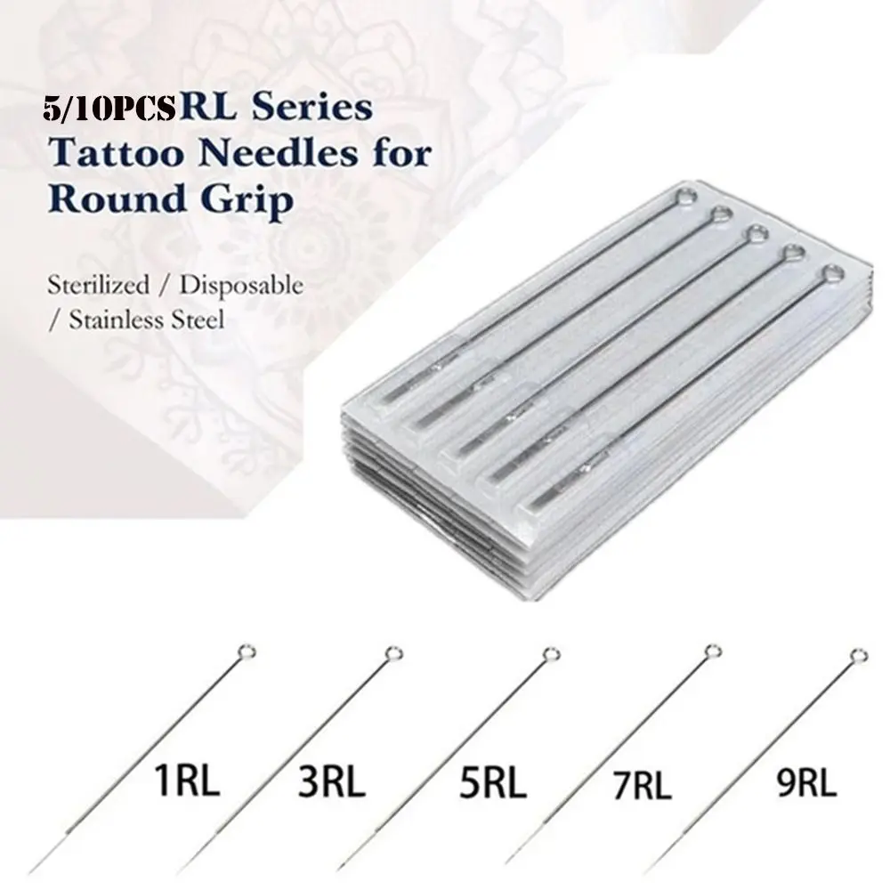 5/10 Pcs Tattoo Supplies Beauty Needle Standard Length 1/3/5/7/9/11 RL Tattoo Needles Sterile Needles Stainless Steel