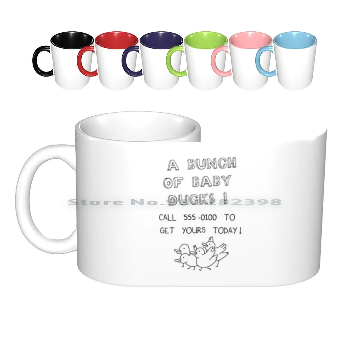 Bunch Of Ducks White Background Ceramic Mugs Coffee Cups Milk Tea Mug Qoute Motivational Inclusive Kids Cartoon Coffee High