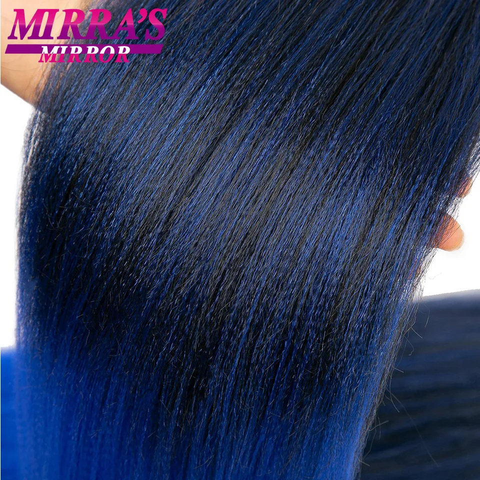Trenzas para cabello preestiradas con ombre, jumbo, extensión sintética recta YAKI, 1/3/6/8/10 piezas, espejo de Mirra 2