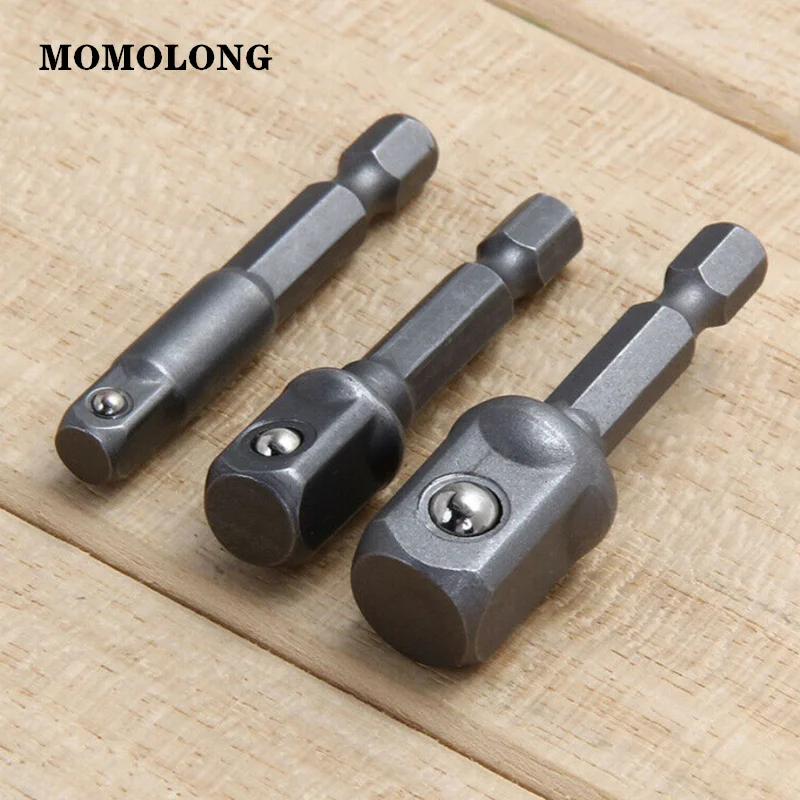Set di adattatori per punte di prolunga per adattatore per trapano da 3 pezzi 1/4 3/8 1/2 chiave esagonale con attacco esagonale utensili per cacciavite a bussola per trapano elettrico