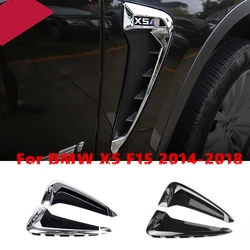 2PCS Side Wing Airflow Fender Grille Intake Vent Trim Black Chrome For BMW X5 F15 2014 2015 2016 2017 2018