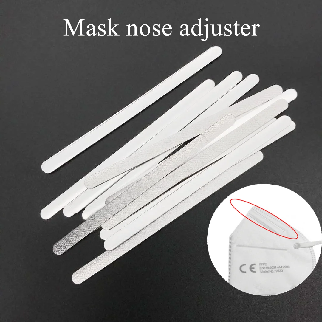 Mascarilla facial con Clip de puente nasal, máscara con pegamento caliente y doble adhesivo, ajustador de aluminio, 50/100/500 Uds. Por lote