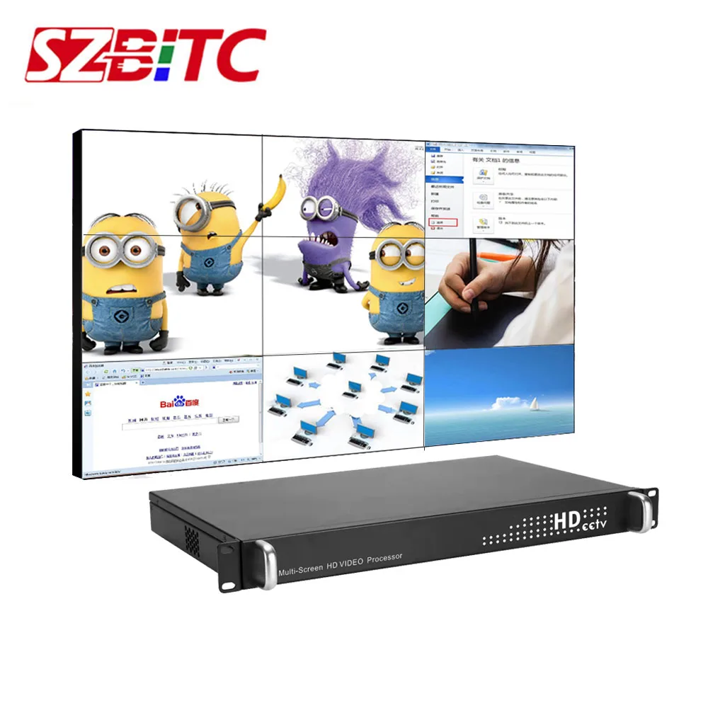 SZBITC Video Wall Controller 8x8 HDMI Matrix 8 In 8 Out Splicing Processor WEB RS232 1U For SmartPhone iPad PC Control,LCD TV