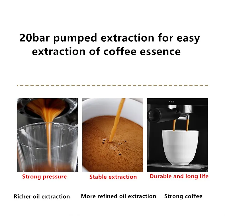 ماكينة القهوة الكهربائية 220 فولت 20Bar شبه التلقائي البخار الحليب آلة مزبد ماكينة صنع قهوة اسبريسو مع 1.5L خزان المياه