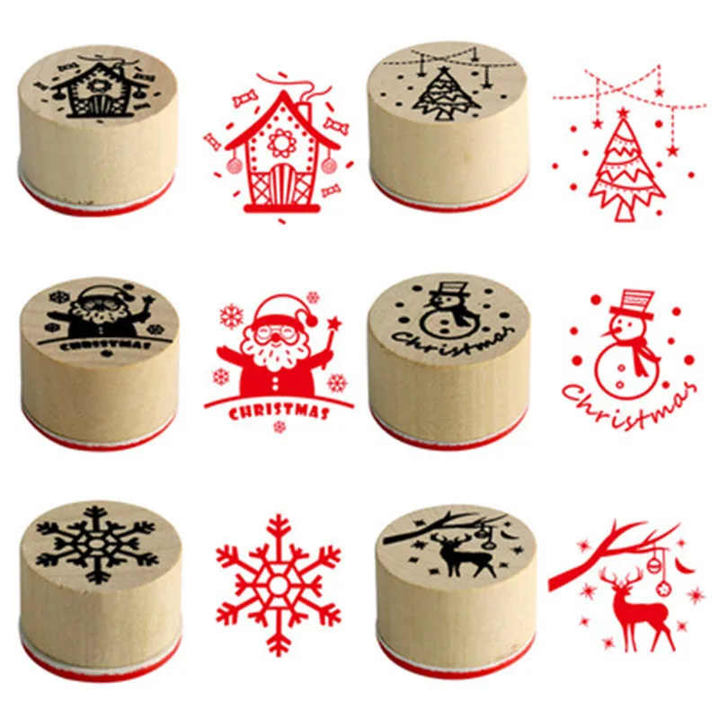 new 1/6pc Christmas Santa Claus Seal Stamp for DIY Scrapbooking Customize Blessings Envelop Craft Invitation Greeting Cards Deco