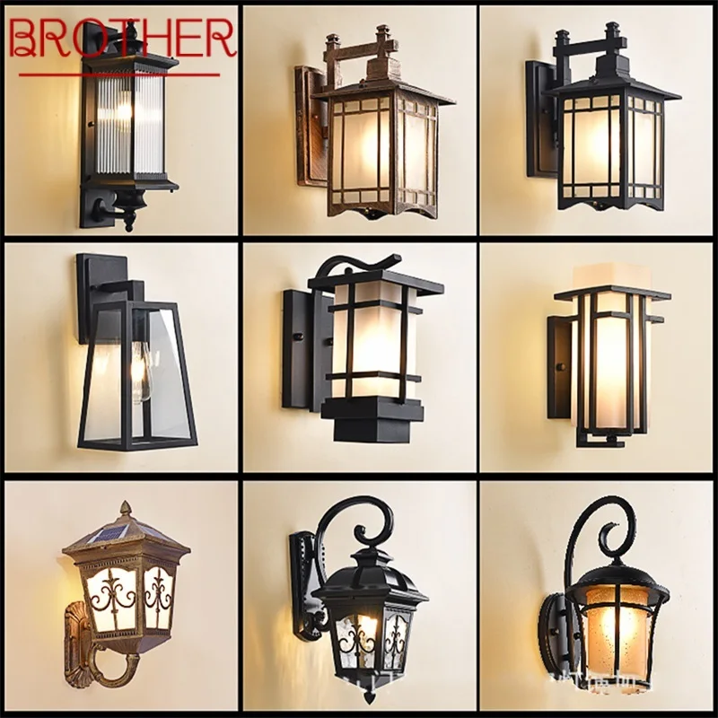 

BROTHER Outdoor Wall Sconces Light Fixture Modern Waterproof Patio LED Lamps For Home Porch