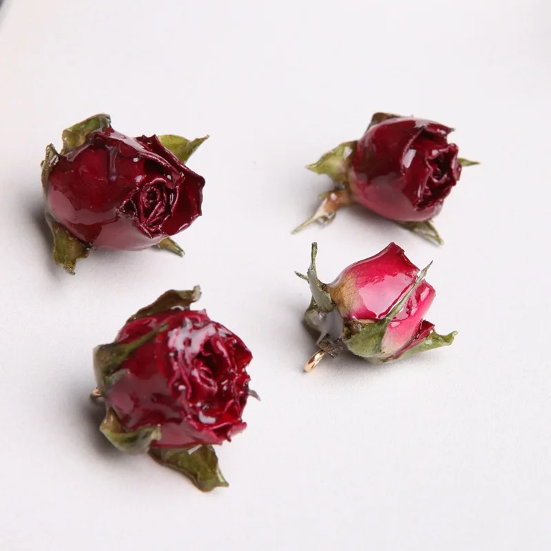 1 Pcs Resin Real Rose Flower Pendant Making for Earring Necklace DIY Making Jewelry