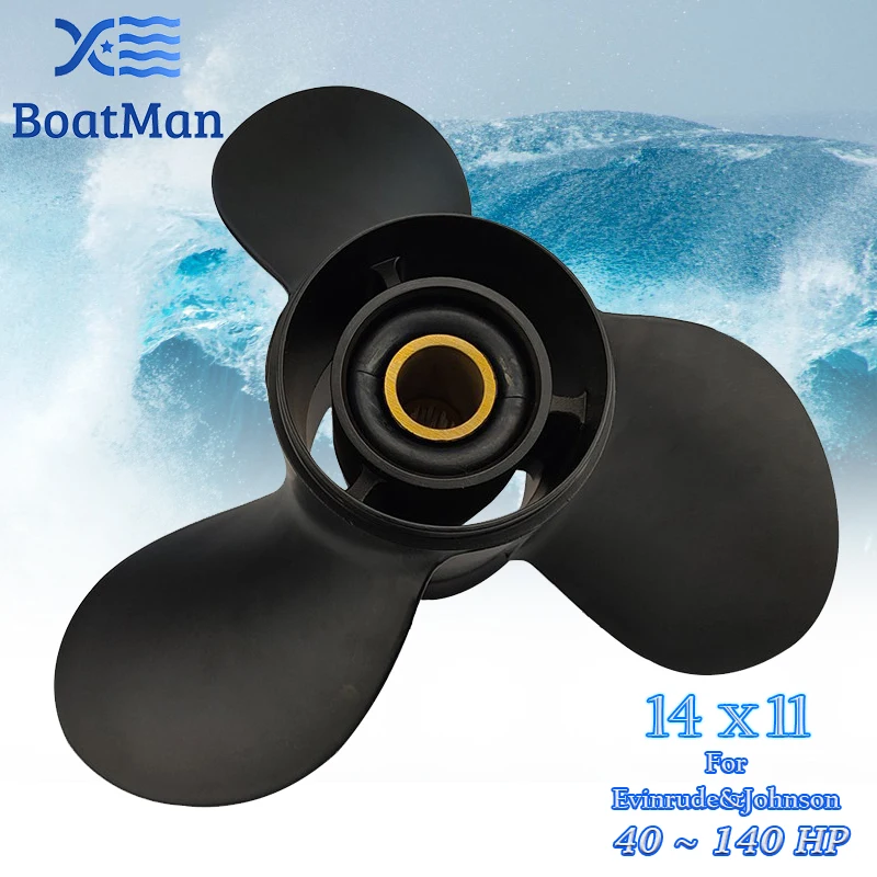 BoatMan® 14x11 Aluminum Propeller for Evinrude&Johnson 40-140HP Outboard Motor 13 Teech Boat Accessories 90HP 100HP 110HP 112HP