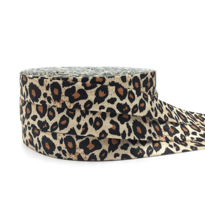 10Yard 15mm Kuh muster Leopard Zebra druck Falte über elastisches Band zum Nähen Haar gummi Riemen Rucksack Dekoration Zubehör – Detail 3