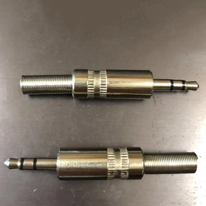 5 pcs 3.5mm 3-Pole Stereo Metal Plug Connector 3.5 Plug & Jack Adapter With Soldering Wire Terminals 3.5mm Stereo Plug