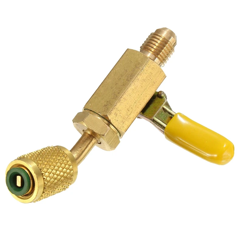 R410a R134a Brass Shut Valve For A/C Charging Hoses HVAC 1/4inch AC Refrigerant