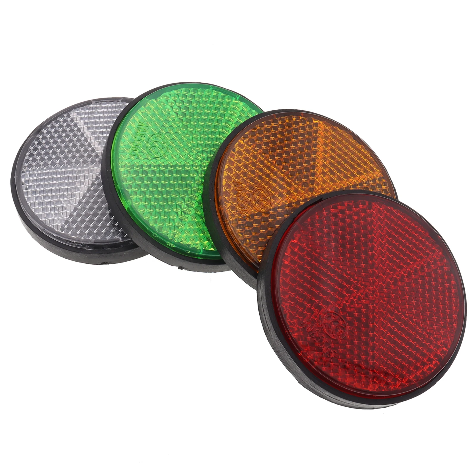 1Pcs 55mm Round Red/Orange/Green/White Reflector Tail Brake Light with Double-Sided Tape for Dirt Bike ATV Scooter Motorcycle