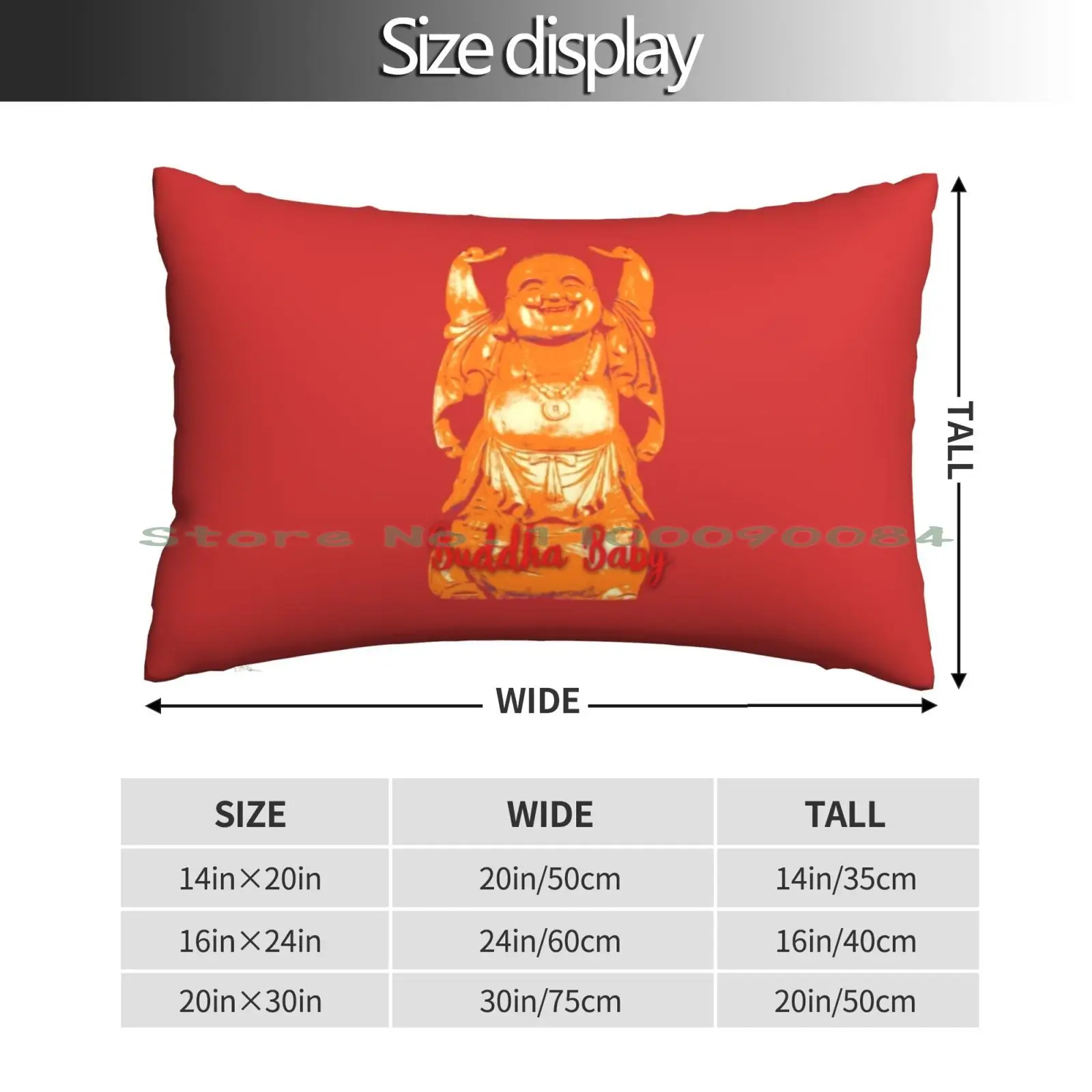 Buddha Baby Quote With Laughing Buddha Image Pillow Case 20x30 50*75 Sofa Bedroom Face Witches Magical Post Wizard Mail