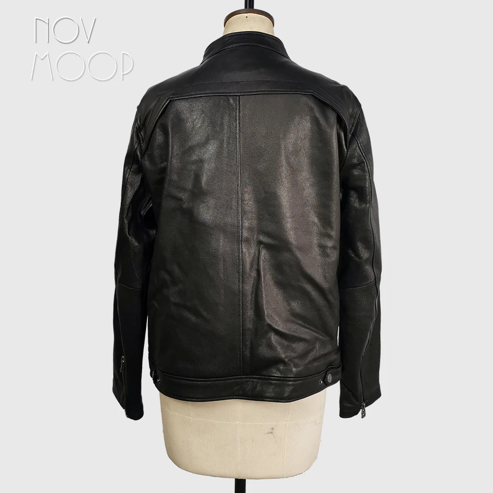 Novmoop ของแท้หนังรถจักรยานยนต์แจ็คเก็ต High End หนาคุณภาพ Sheepskin Last ชิ้น Clearance Liquidation Veste Cuir C3