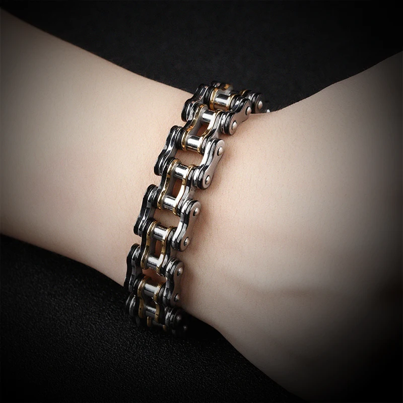 Classic Bicycle Chain Bracelet For Men Boy Punk Stainless Steel Bracelets Locomotive street culture Bangles Hip Hop hand Jewelry