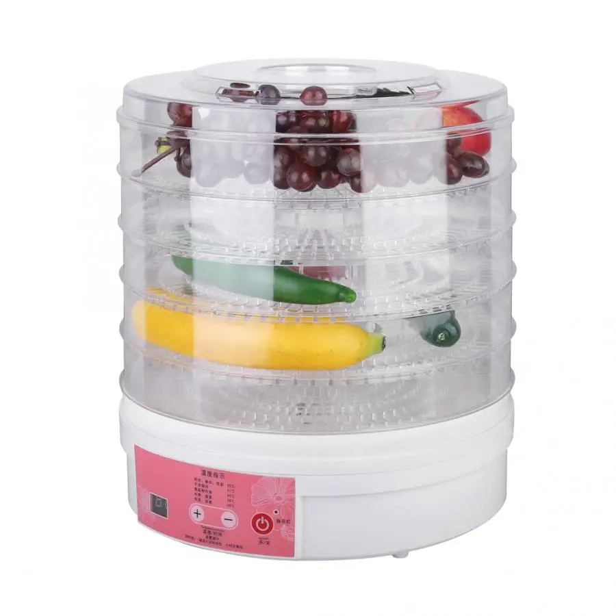 28cm 5 Layer Dried Fruit Vegetables Herb Meat Machine Intelligent Timing Electric Food Dehydrator Fruit Vegetable Drying Machine