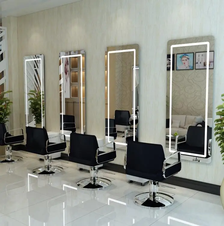 Online celebrity barber shop special mirror cabinet integrated hairdressing with lamp luminous mirror table hair salon photo stu