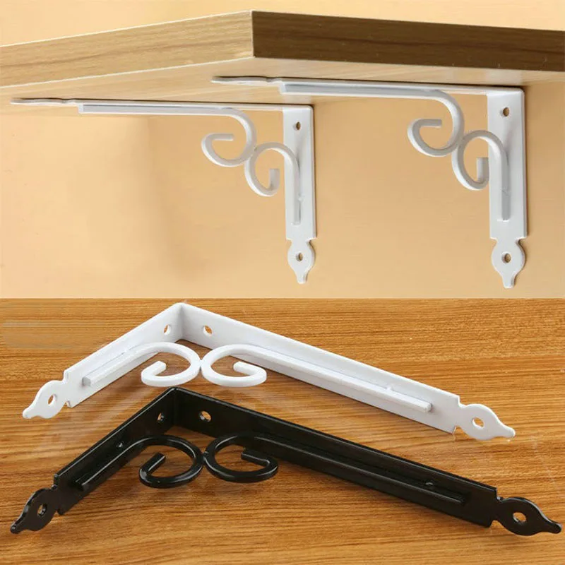 

2pcs Metal Shelf Bracket L Shape Thickened Corner Brace Shelf Right Angle 6/8/10/12 inch Bracket for Commodity Furniture Fitting