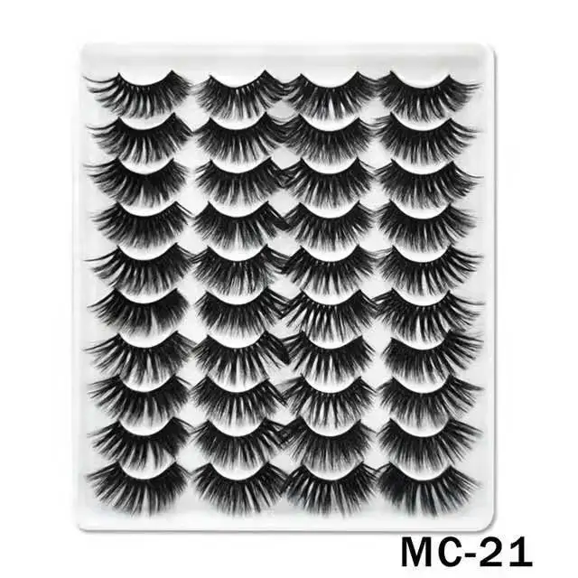 20 Pairs Vegan Lash Book Wholesale Faux Mink Eyelash Book Mixed Styles lash Book Synthetic  Eyelashes Hotsale Lash Book