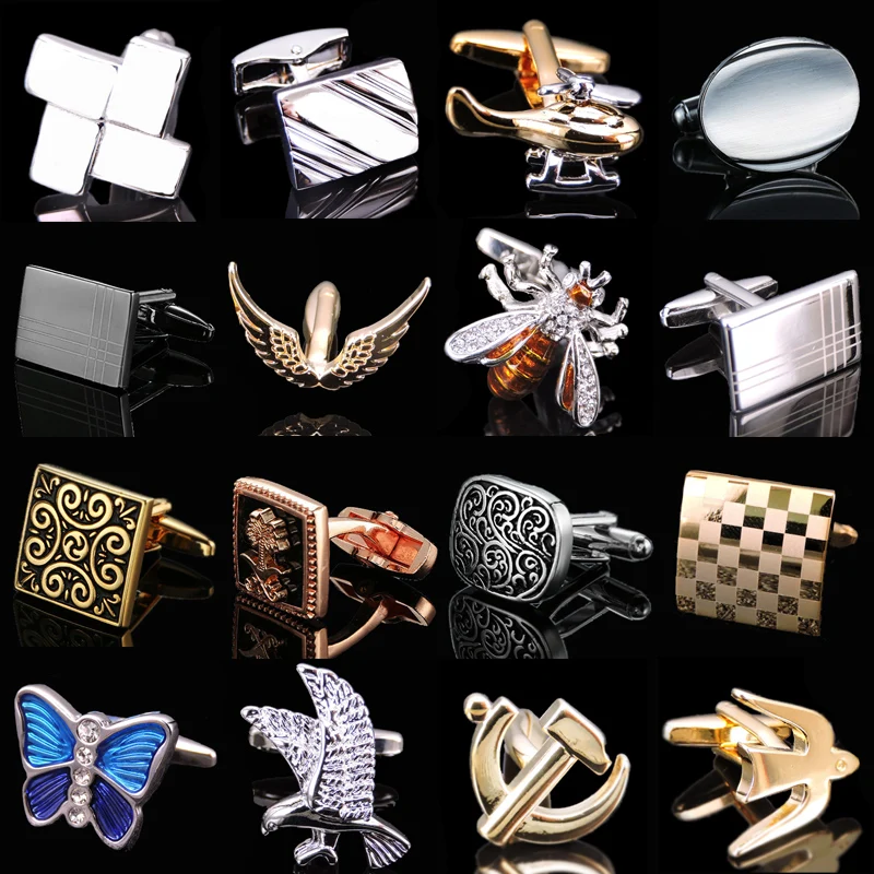 Brand new high quality brass laser metal Cufflinks business suit professional dress fashion men\'s French shirt Cufflinks