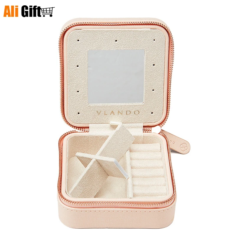 

Heart Jewelry Box Simple Jewelry Ear Ring Red Box Watch Earnail Finishing Box Makeup Organizer Multi-function Dressing Case