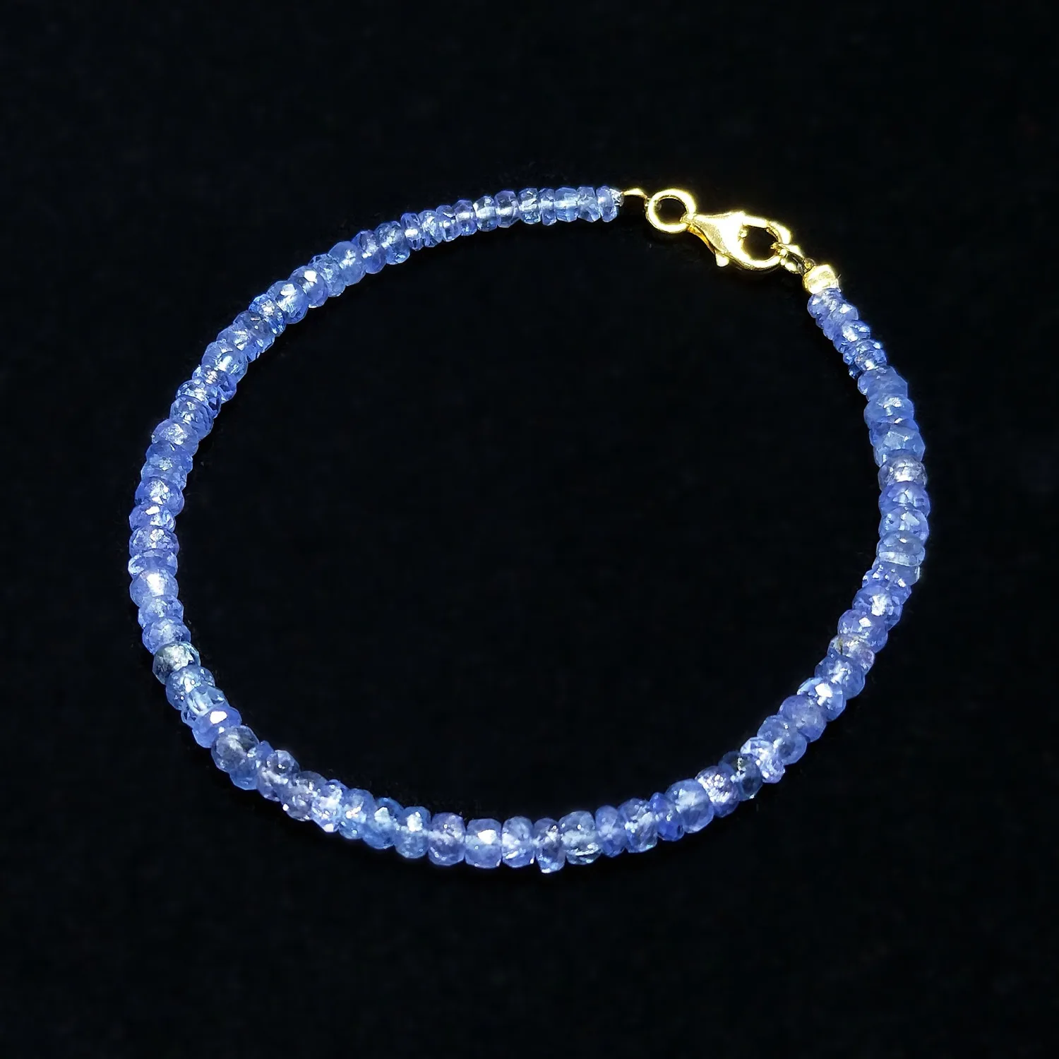 Lii Ji Tanzanite Black Spinel Bracelet Natural Stone 925 Sterling Silver Gold Plated Sparkling Delicate Jewelry Dropshipping