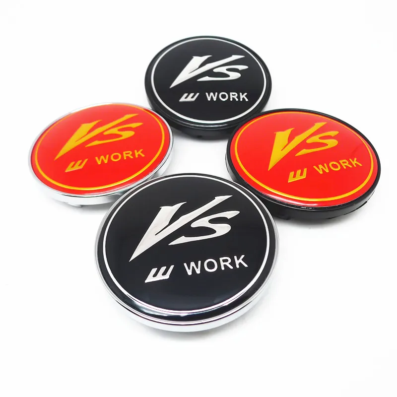 

4pcs 60mm 51mm VS W Work Wheel Center Cap For WORK T1S/F2S/D3S/W4S/V5S Rims Cover 56mm Emblem Badge Sticker Accessories