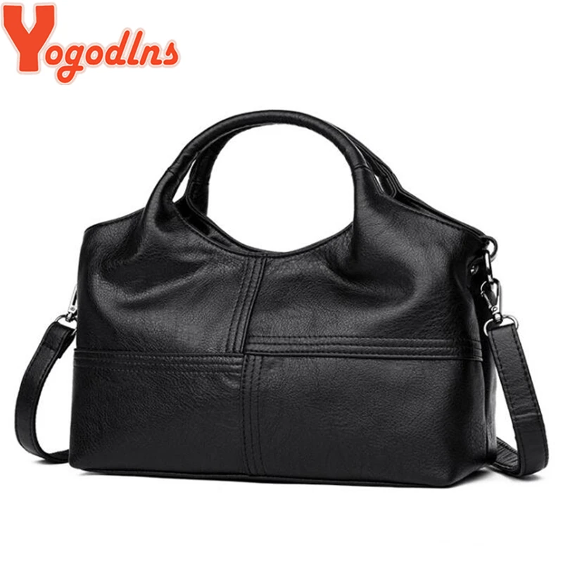 PU Leather Bag for Women Simple Stripe Style Female Shoulder Crossbody Bags High Quality Retro big casual Purse