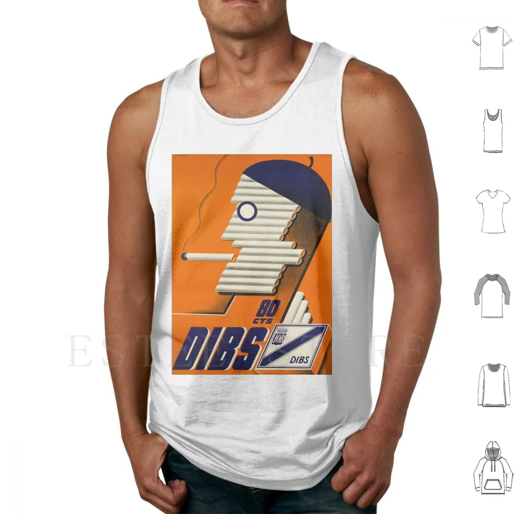 Noel Fontanet-Cigarrillos Dibs, 1932, póster Art Deco, camisetas sin mangas, chaleco de algodón, 1920, años 20, 1985, arte artístico, obra de arte