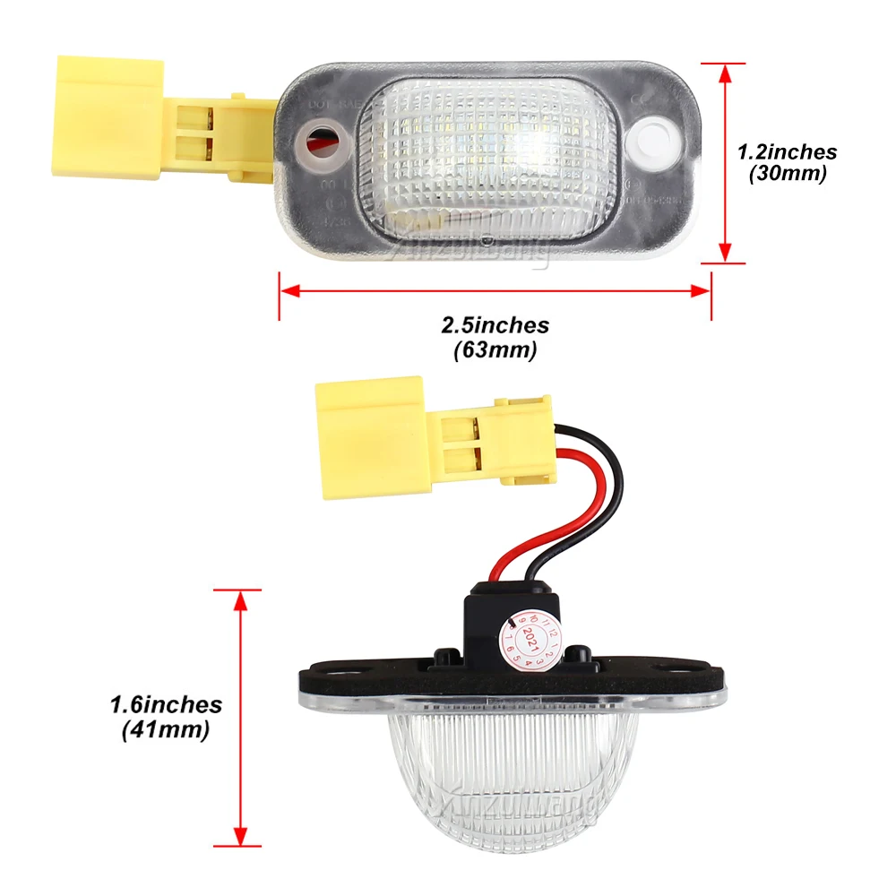 2 Stuks Wit Led Nummerplaat Licht Nummerplaat Lamp Voor Vw Golf 2 1983-1992 Voor Jetta 2 1984-1991 Voor Stoel Toledo I 1991-1999