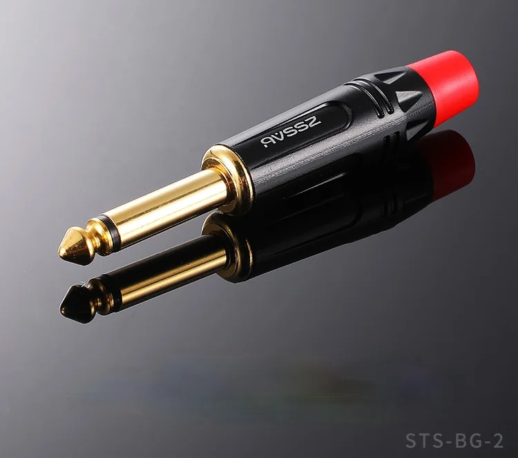 1Pcs 6.35 AVSSZ STS-BG/STRS-BG-2 three-core stereo big two-core mono 6.5 straight plug guitar cable microphone Accessories HIFI