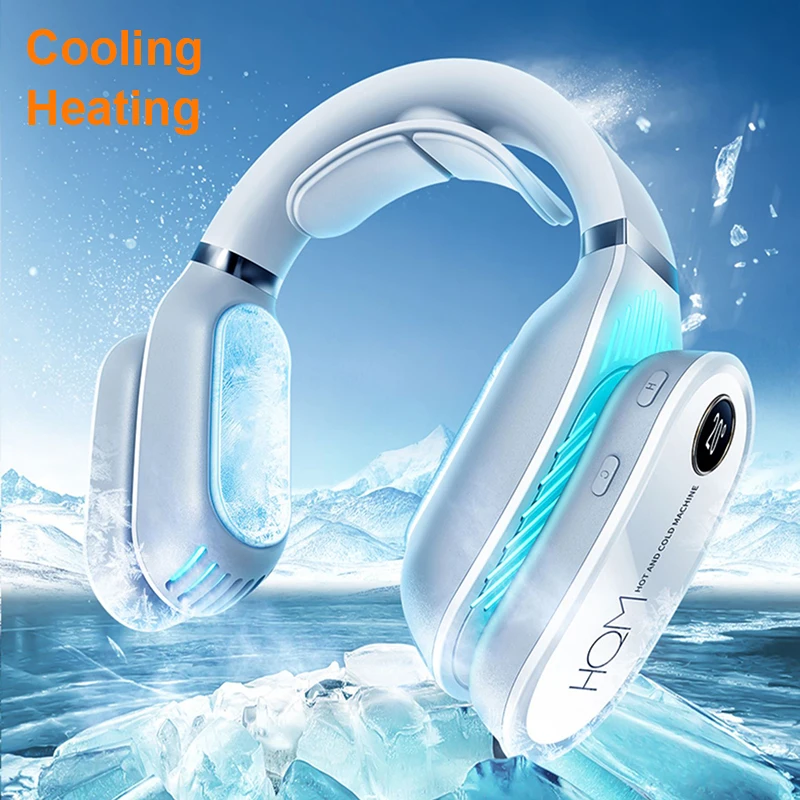 

Mini Neck Fan Portable Air Conditioning Bladeless Ventilador USB Rechargeable Leafless Wearable Neckband Fan With Warm Heater