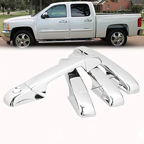 Chrome Side Door Handle + Full Mirror Cover Set For 2007-2013 Silverado Suburban Tahoe Avalanche GMC Sierra Cadillac Escalade