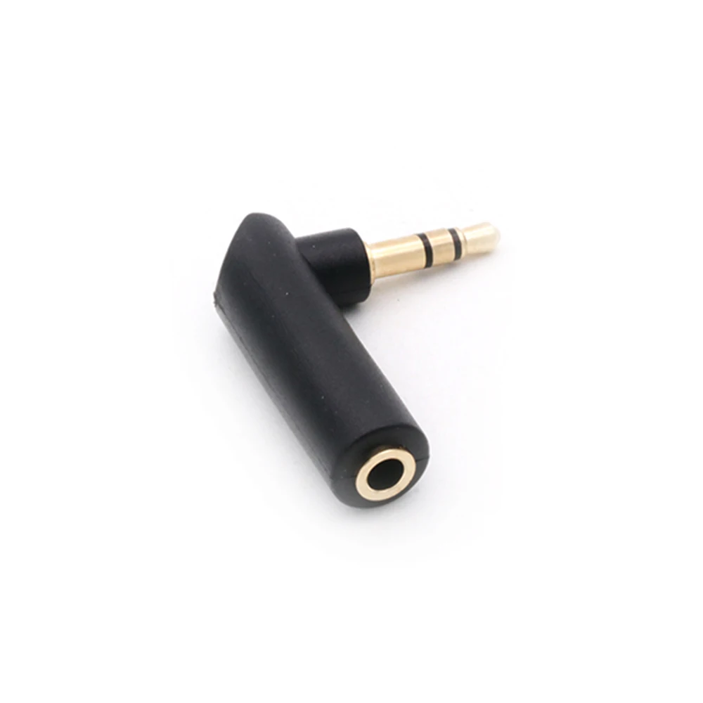 1pc Gold-plated Connector 2.5/3.5 jack Right Angle Female to 3.5mm 2/3Pole Male Audio Stereo Plug L Shape Jack Adapter Connector