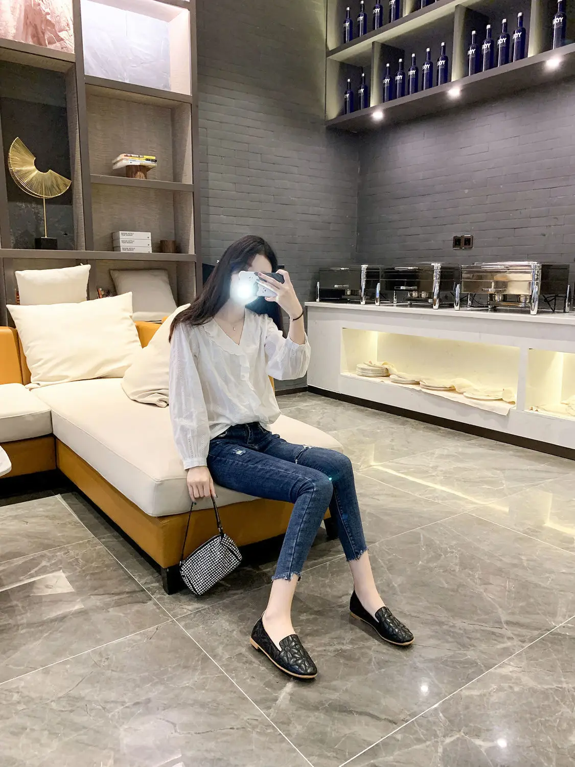 Size 35-42 Square Toe Summer Shoes for Women Embroidery Designer Shoes Soft Slipon Loafers Moccasin Leisure Women's Ballet Flats
