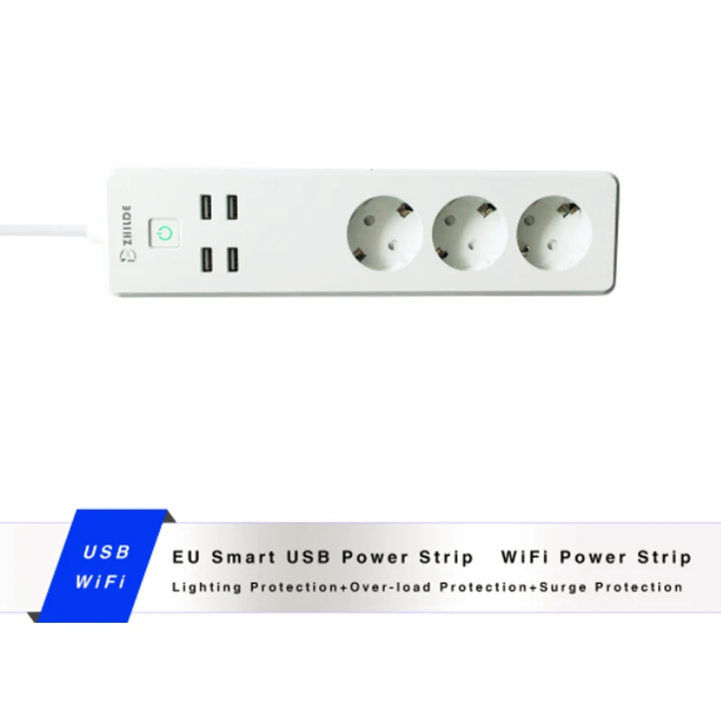 WiFi Smart socket Power Strip Intelligent EU Plug Wireless Timer Control by Smartphone for Android/iOS/Google Home/Amazon Alexa