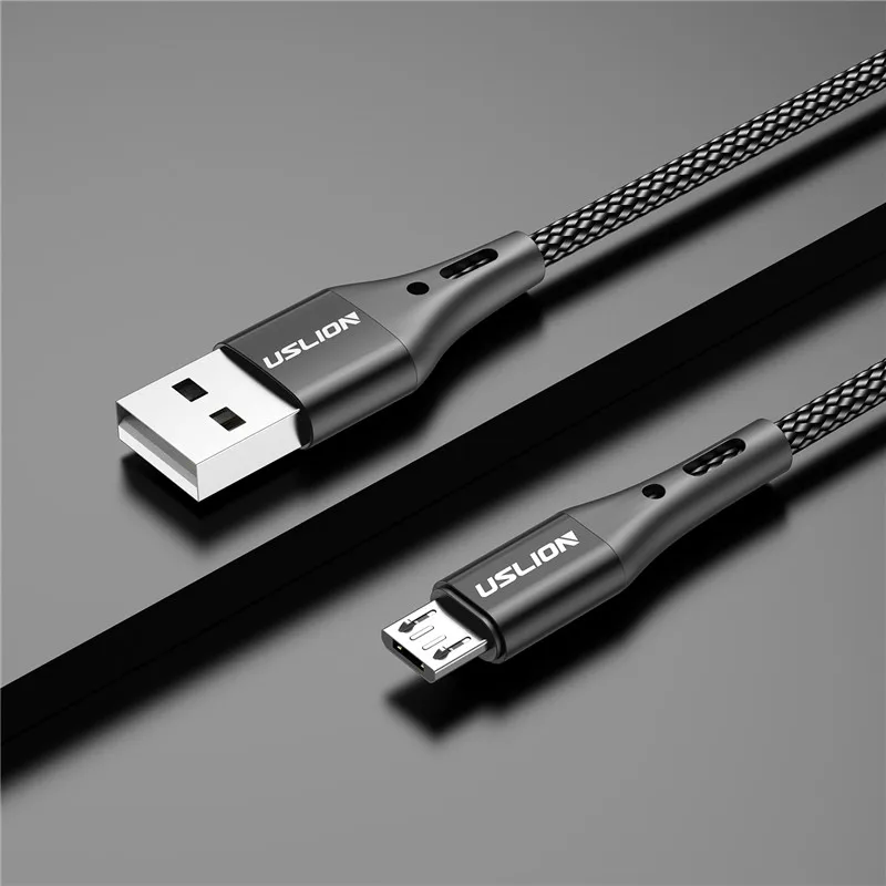 USLION 3A Micro USB Kabel Snel Opladen voor Samsung Xiaomi Huawei Realme OPPO Android Mobiele Telefoon USB Data Wire Cord 0.5/1/2/3M