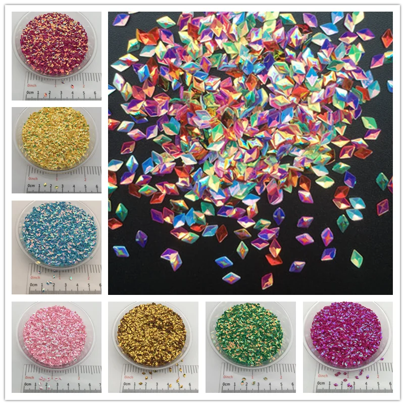 New Hot 20g/Lot 2*4mm 3D Rhomb Shape Sequins Pvc Loose Sequin Paillettes Party Craft,DIY Nail arts,Wedding Decoration confetti