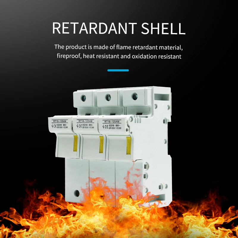 AC 1PC 4P Fuse Base 690V With LED light Matching Fuse 22x58MM R017 only Fuse Base RT18-125AM