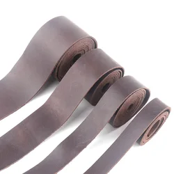 Flat Calf Leather Strap For Belt Italian Genuine Leather Strips Purse Cowhide Leather For Bag Straps Handle Craft Backpack DIY