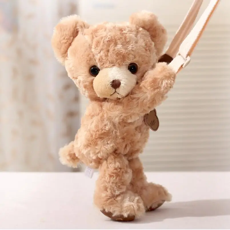 Teddy bear plush shoulder Messenger bag ladies 2019 sell cute cute shoulder Messenger bag female bear doll bag handbags women