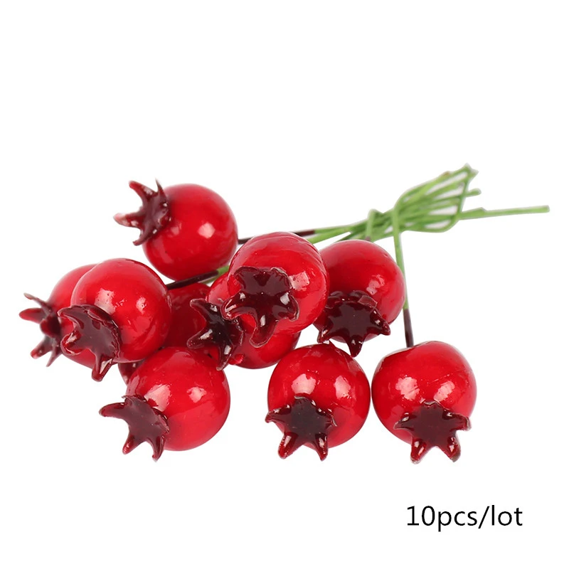 5/10/12Pcs Mini Künstliche Blume Obst Staubblätter Kirsche Weihnachten Kunststoff Perle Beeren für Hochzeit DIY Geschenk box Dekoriert Kranz – Detail 16