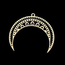 5Pcs/Lot 100% Stainless Steel Twisted Moon DIY Earring Necklace Pendant For DIY Making Jewelry Accessories Wholesale
