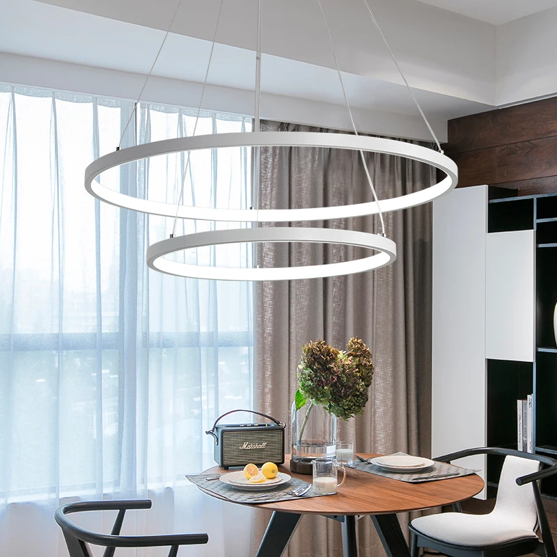 Modern LED Ceiling Chandelier Living Room Bedroom Dining Room Wrought Lron Round Chandelier Home Interior Lighting Decoration