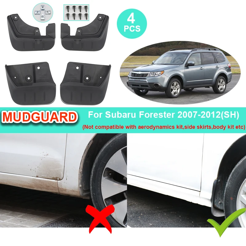 Car Auto Mud Flaps For Subaru Forester 2007-2012 SH 2013-2018 SJ 2019 2020 2021 SK Mudguards Fender Splash Protector Accessories