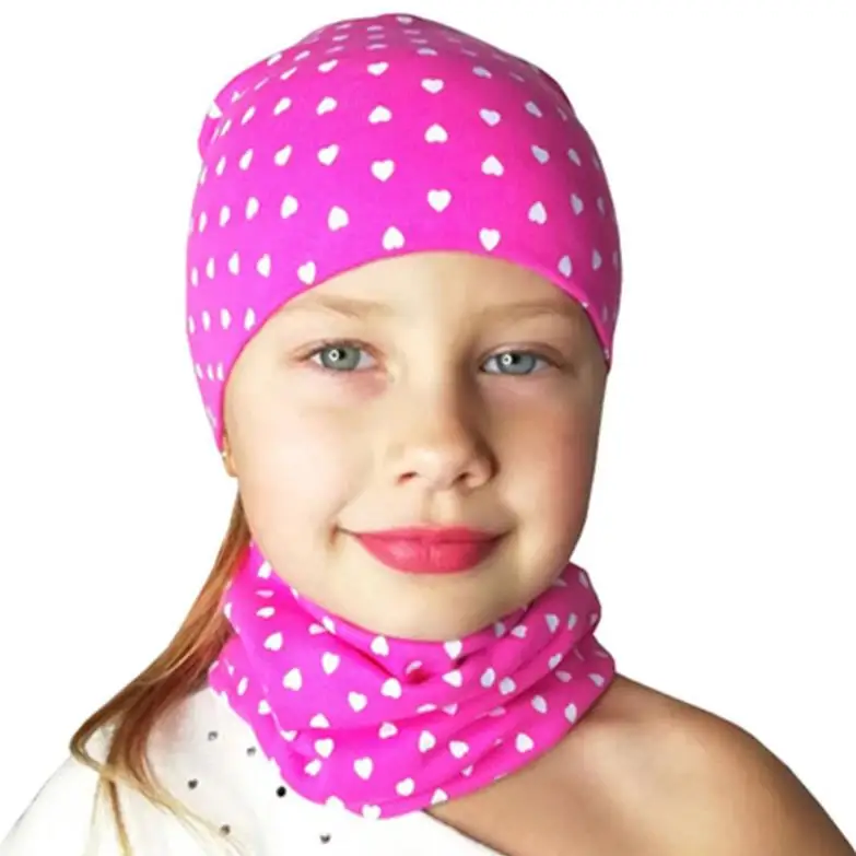 New Winter Children Scarf Hat Sets Cartoon Dinosaur Baby Head Cover Spring Warm Neck Collar Kids Beanies Set Cotton Children Hat