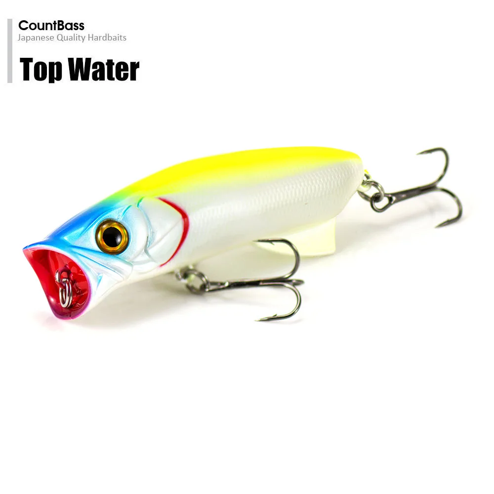 Countbass Topwater Lure 80mm 3-5/32" 12g 27/64 oz. Floating Fishing Hardbait Popper Surface Leurres Plug Wobbler – Detail 3