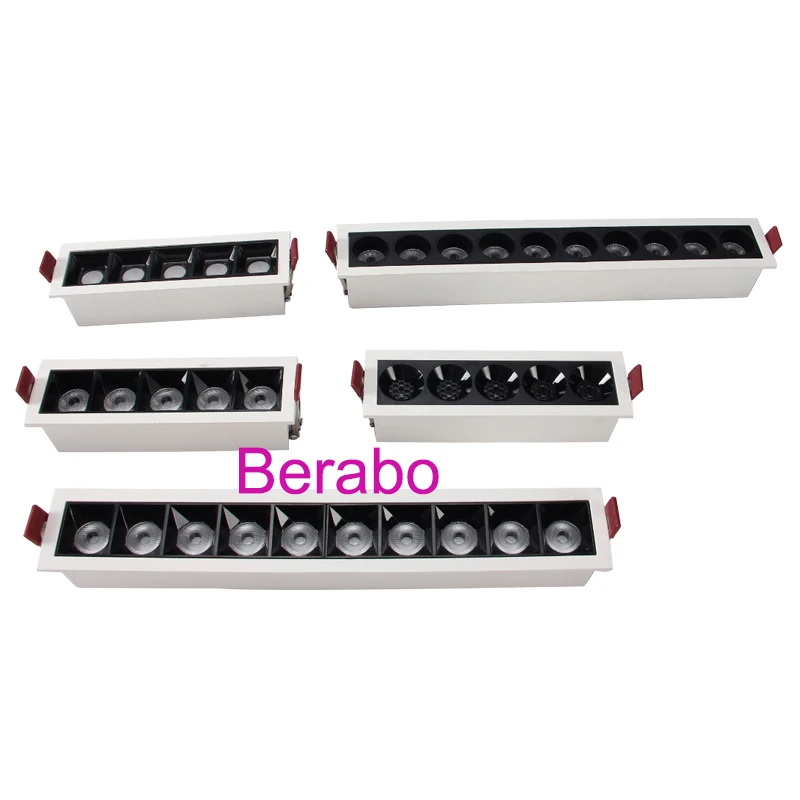 Platz LED linie Downlight Einbau Rechteck Grille Decke Lampe 6W 8W 10W 18W 20W AC85 ~ 265V LED Spot Licht Für Home Shop Decor – Detail 4