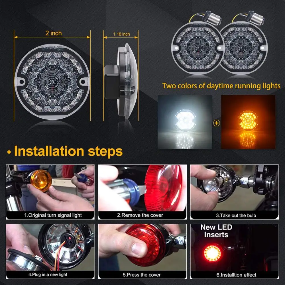 SUP-LIGHT LED Motorcycle Turn signal light With Runing Light For Harley Road King Classic Ultra Classic Heritage Softail Classic