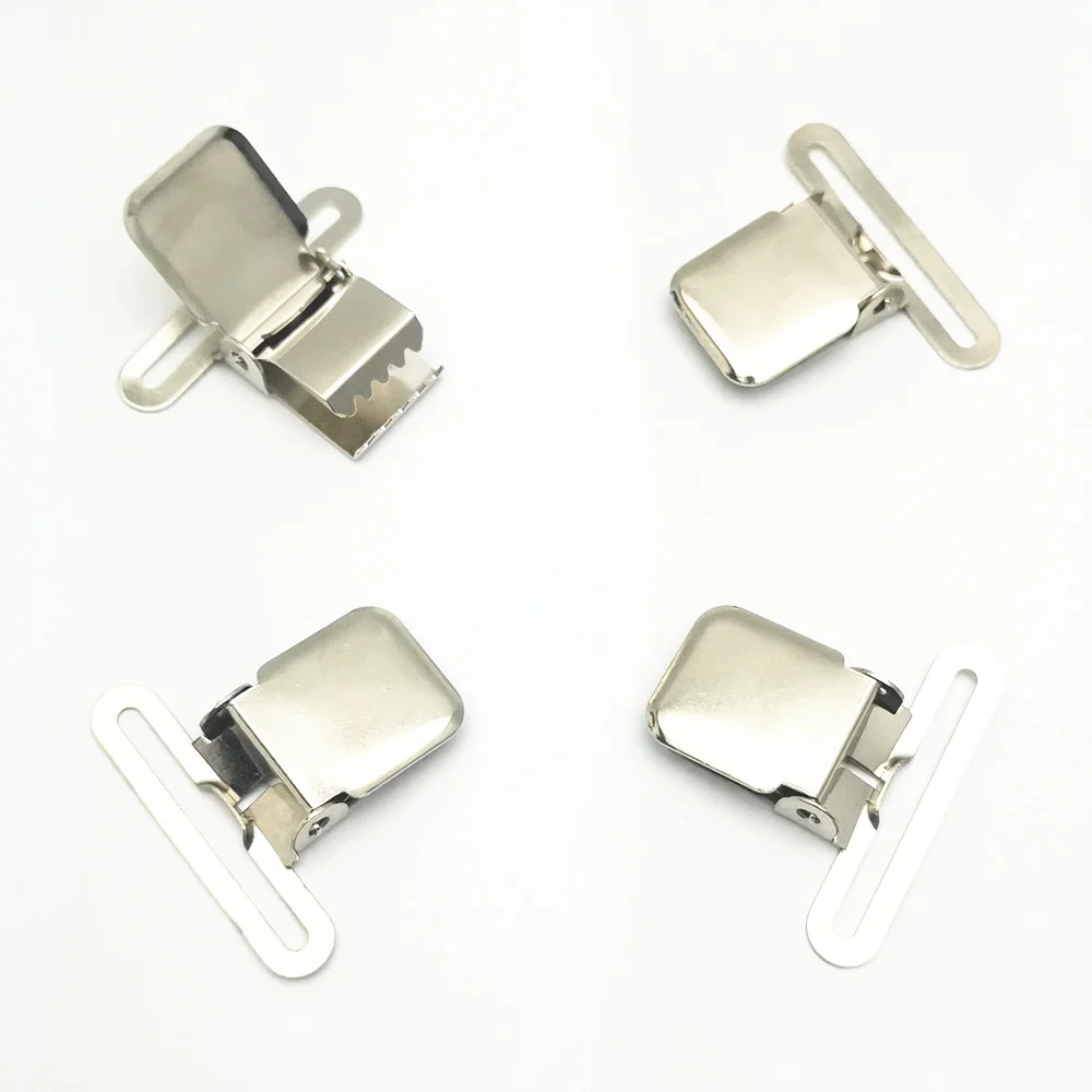 4pcs/lot 50mm DIY Suspender Clip Silver Metal Pacifier Clip Unisex Adult Common Clip 5cm Big Strong Closure Non Slip